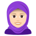 🧕🏻 woman with headscarf: light skin tone display on JoyPixels